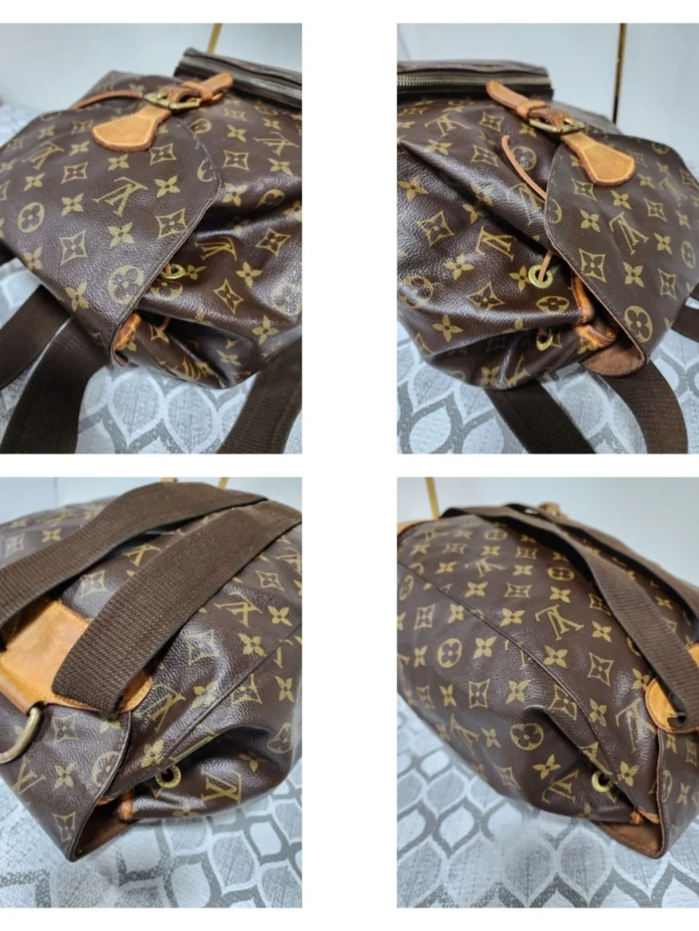 Authentic LOUIS VUITTON Monogram Montsouris GM Backpack Brown
